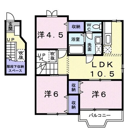 ＭＩＺＵＫＩ一番館Ａ、Ｂの物件間取画像